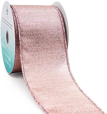 CT CRAFT LLC Metallic Diamond Wired Ribbon for Home Decor, Gift Wrapping, DIY Crafts, 2.5” x 10... | Amazon (US)