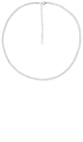 Diamond Tennis Necklace in Silver | Revolve Clothing (Global)