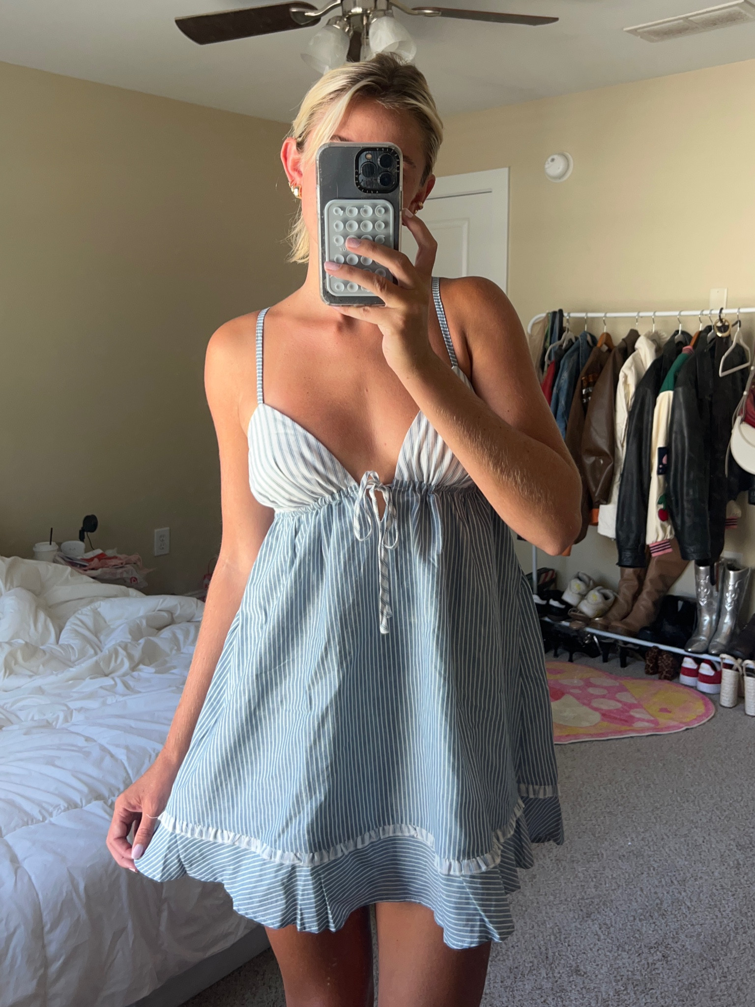 blue stripe mini dress perfect for a coastal summer🌊⚓️ wearing size small🐚 use code TAYLOR on Grey Bandit

#LTKStyleTip #LTKSeasonal #LTKFindsUnder100