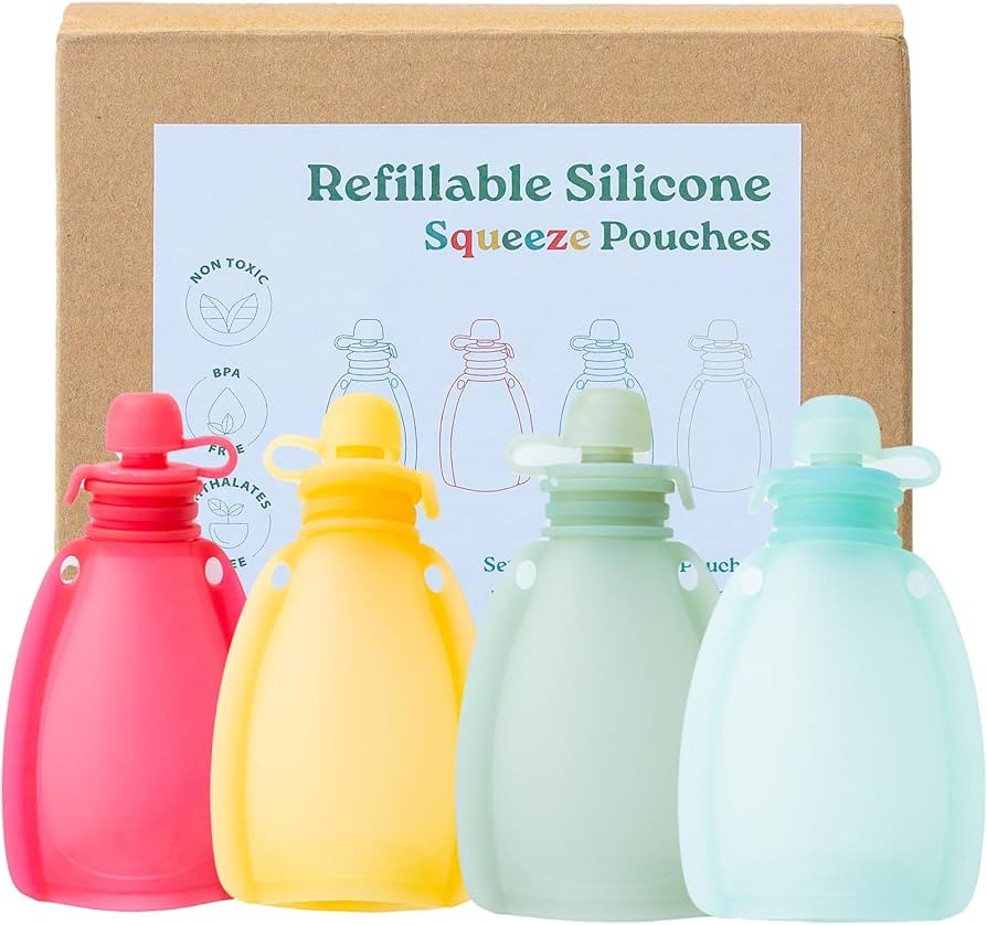 Sustainable Reusable Baby Food Pouches Silicone – 8oz Capacity Silicone Pouch Food for Meals an... | Amazon (US)