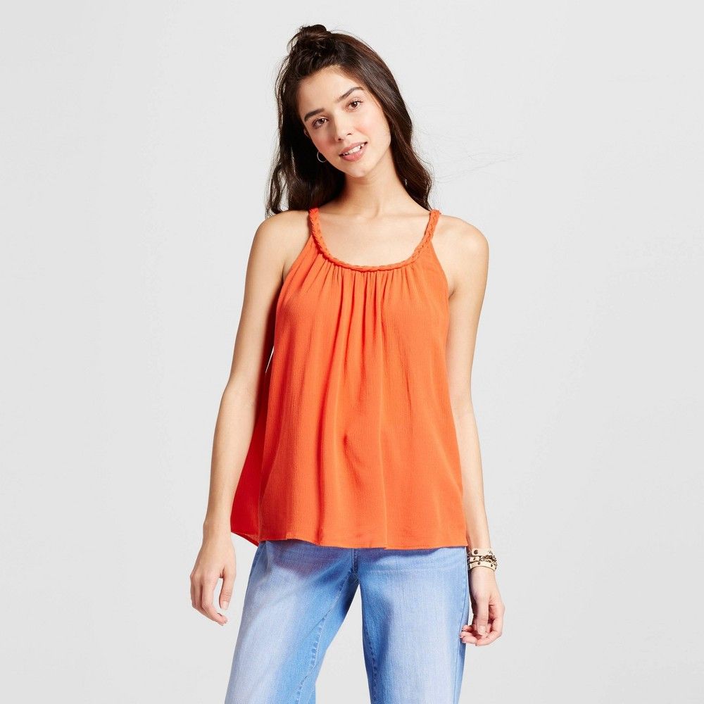 Women's Woven Cami - Mossimo Supply Co. Orange S, Size: Small | Target