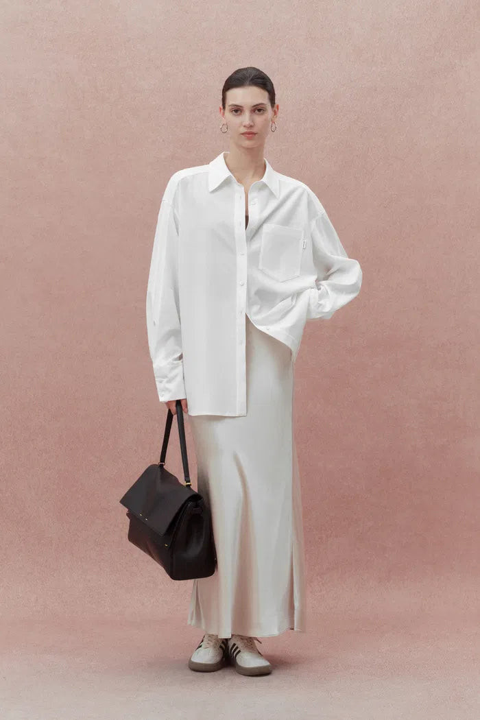 Nicole Oversized Shirt in Cotton Plain Weave | Fabrique