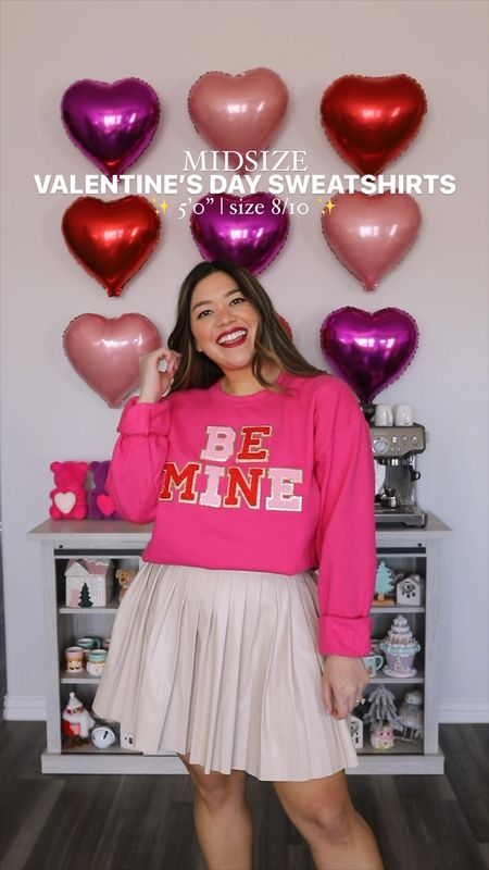 These Valentine’s Day chenille patch sweatshirts from @unitedmonograms are seriously too good! 😍 Which is your favorite: Be Mine or Lover? 💗 Wearing the medium in both. Linking some similar ones from Pink Lily and Etsy!

Amazon Faux Leather Pleated Skirt - wearing large
Amazon Sparkly Tulle Skirt - wearing one size
Amazon Shapewear Bodysuit - wearing medium

Valentine’s day outfit, valentine’s day sweaters, valentine’s day sweatshirts, be mine sweater, lover sweater, valentine’s day pullovers, faux leather skirt, pleated skirt, tulle midi skirt, amazon fashion, amazon skirts, winter outfit, winter style, midsize fashion, size 8 outfit, size 10 outfit, midsize outfits ideas, red bow heels, pink booties, pink boots, red bow sandals 

#LTKMostLoved #LTKmidsize #LTKfindsunder50