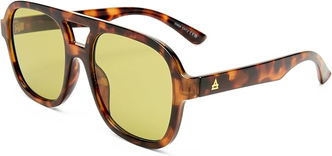 AIRE Whirlpool Sunglasses - Dark Tort, Aviator, Unisex, 70s Hollywood Style | Amazon (US)