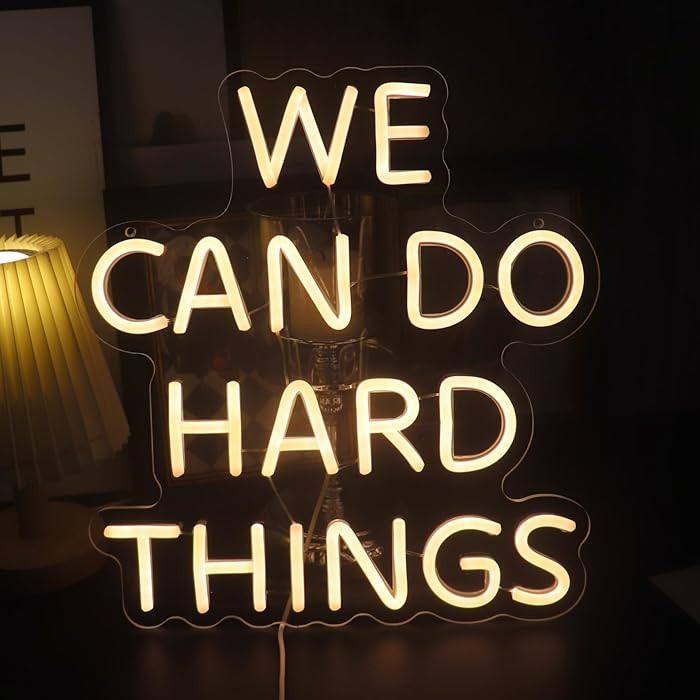 "We Can Do Hard Things" Led Decorative Light Up Neon Signs for Home Kid's Play Room Game Room Sch... | Amazon (US)