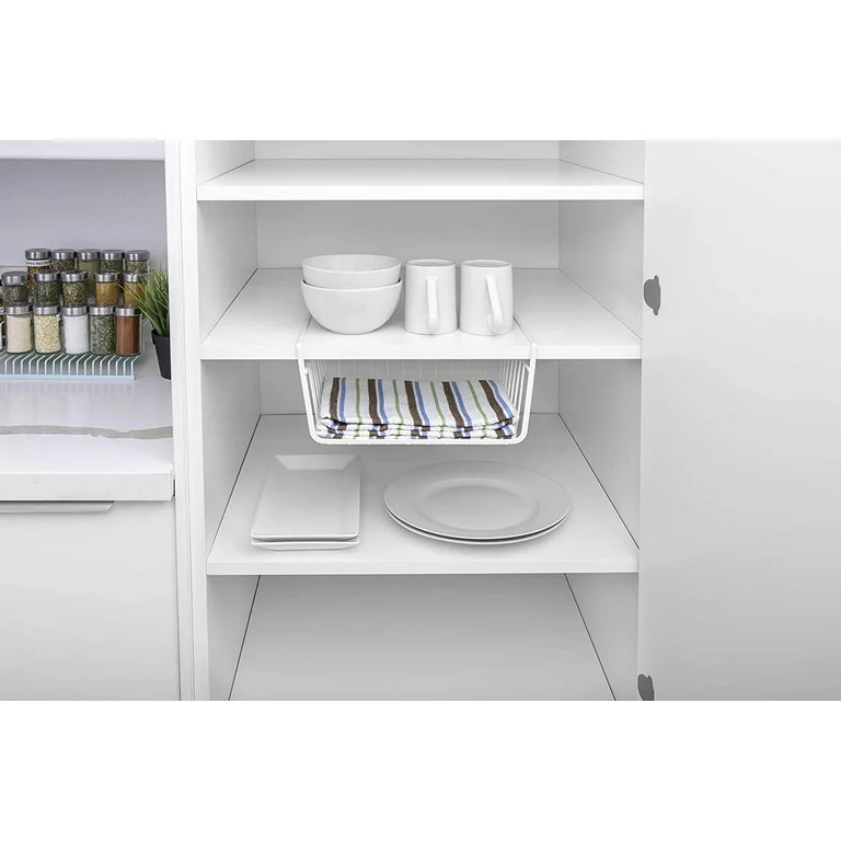 Smart Design Undershelf Storage Basket - Small - Snug Fit Arms - Steel Metal Wire - Rust Resistan... | Walmart (US)