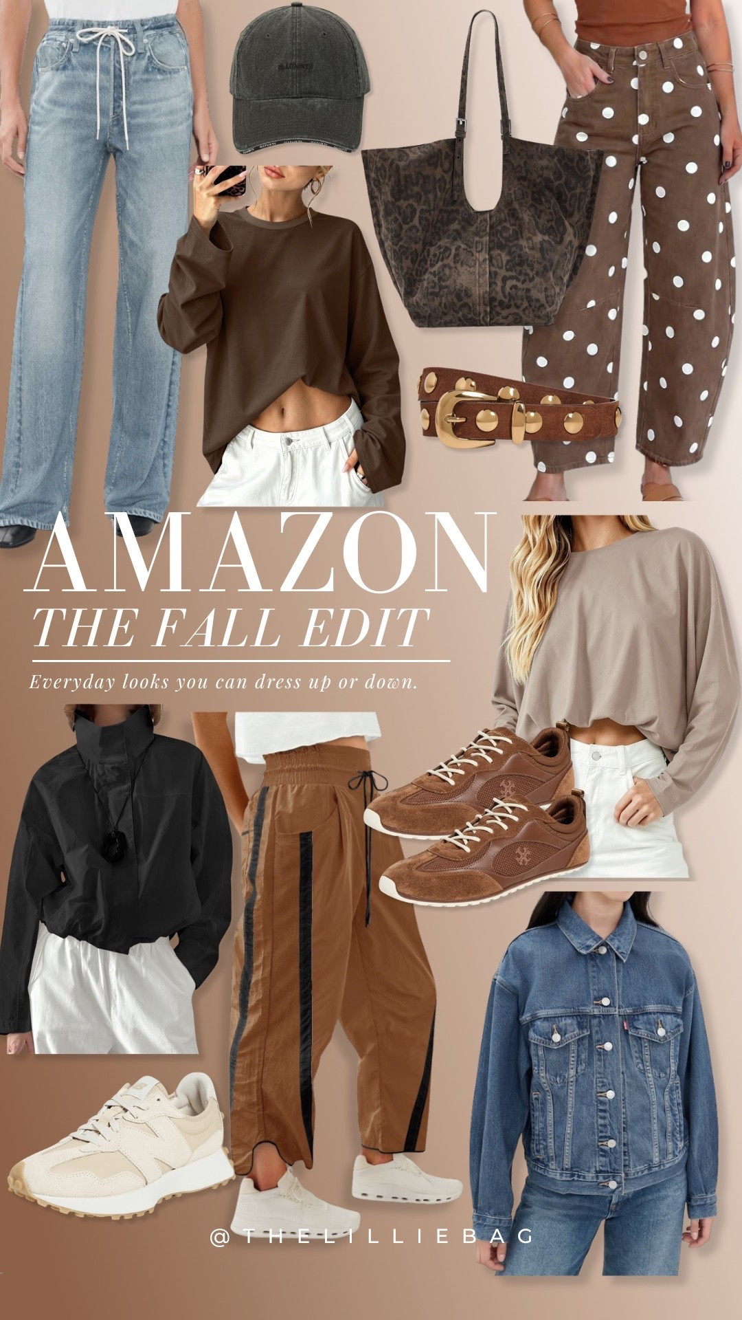 Amazon fall is REALLY good right now 👀🤎 These are the pieces that make an everyday outfit look way more expensive than it is — especially the chocolate tones, leopard tote + those sneakers. Adding all of these to the fall rotation immediately 🍂

Amazon fall fashion, Amazon fashion finds, fall outfits, casual fall style, chocolate brown outfit, leopard print bag, fall sneakers, barrel jeans, denim jacket, women’s fall fashion

#LTKSeasonal #LTKootd