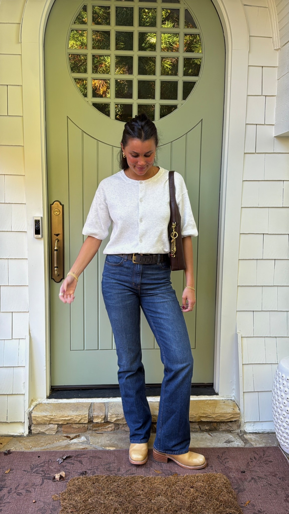 Wearing size M in cardigan! 