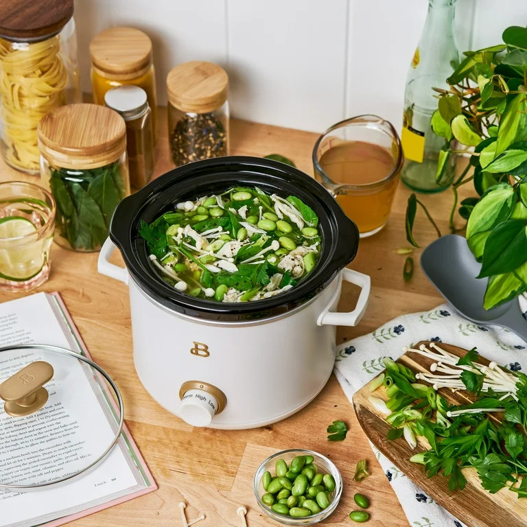 Beautiful 2 qt Slow Cooker Set, 2-Pack, White Icing and Merlot by Drew Barrymore, 19340, 1000 W | Walmart (US)