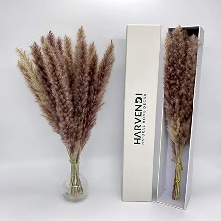 HARVENDI 30 Stems Dried Pampas Grass. 18 Inches Natural Flowers for Flower Arrangements and Boho Hom | Walmart (US)