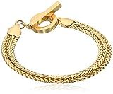 Anne Klein Classics Goldtone Flat Chain Flex Bracelet, One Size | Amazon (US)