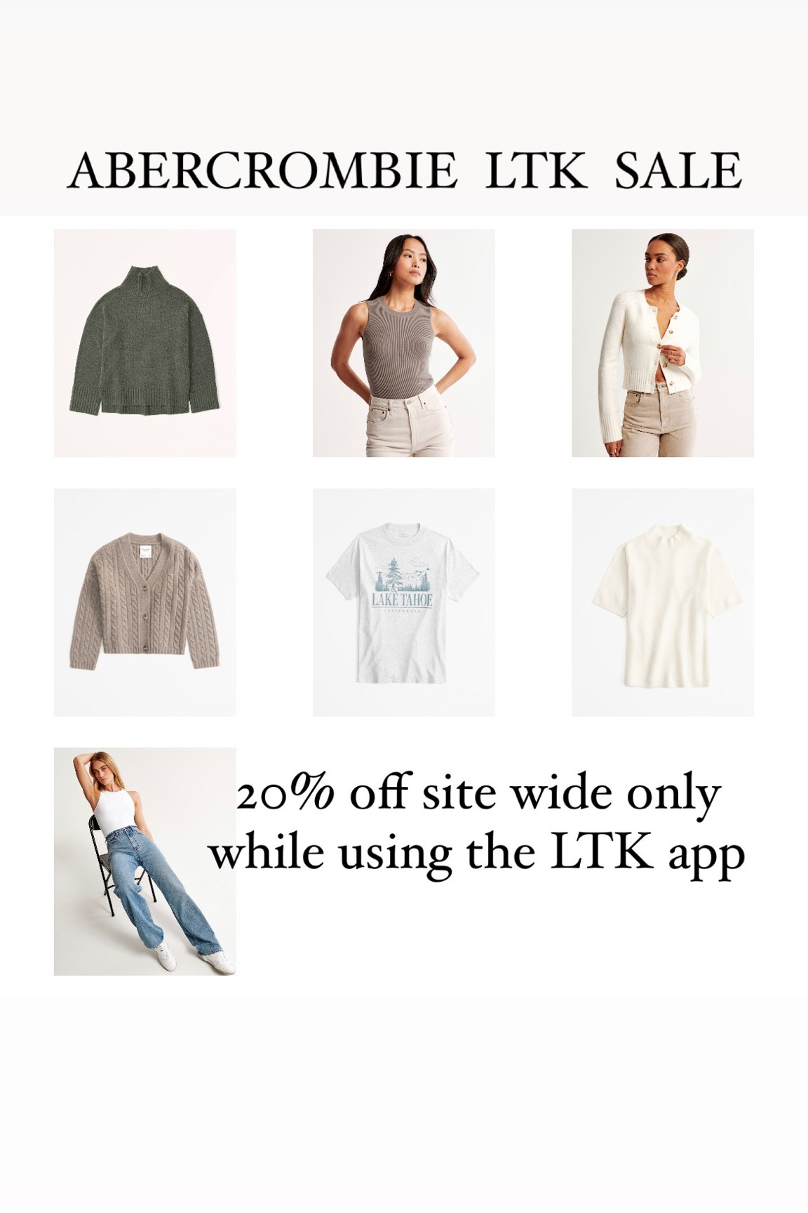 Top Fall Finds!! 20% off Abercrombie sitewide only via the LTK app! 
#fallfinds

#LTKSeasonal #LTKsalealert #LTKSale