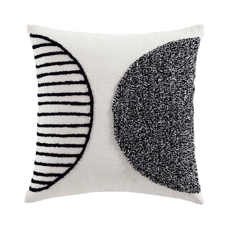 20"x20" Oversize Graham Square Throw Pillow White/Black - Brielle Home | Target