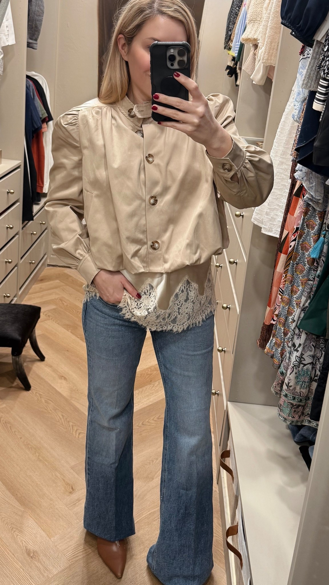 Cropped trench with silk lace trim tank

Spring outfit 

#LTKootd #LTKSeasonal #LTKNYFW