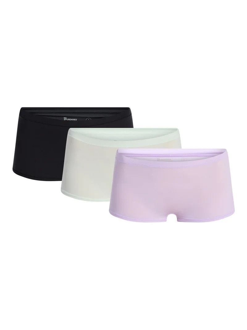 No Boundaries Fit Stretch Boyshort Panties, 3-Pack, Women's XS-XXXL | Walmart (US)