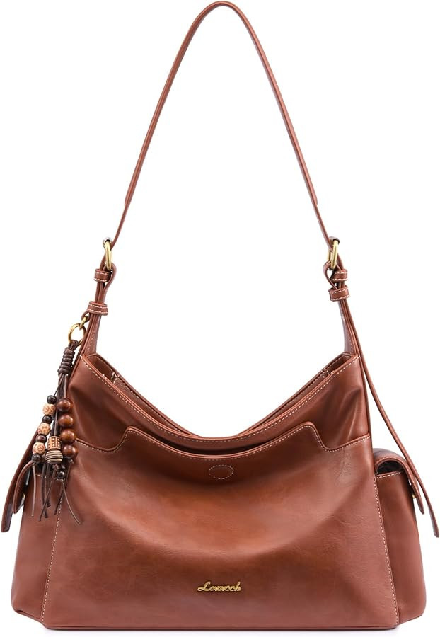 LOVEVOOK Hobo Purses for Women,Soft Faux Leather Crossbody Purse with Tassel Charms,Women's Shoul... | Amazon (US)