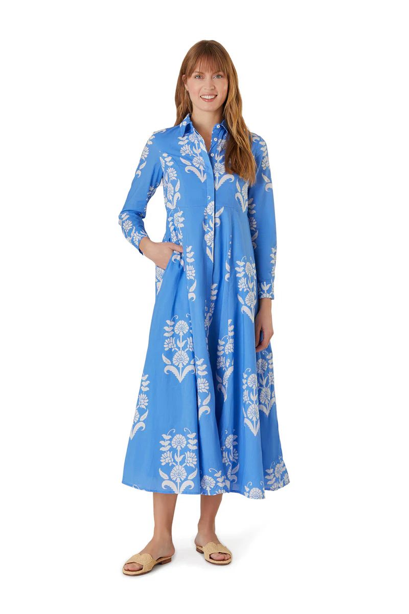 Classic Shirt Dress, Mughal Flower Blue | Livro