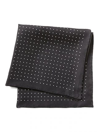 Banana Republic Mens Polka Dot Pocket Square Black Size One Size | Banana Republic US