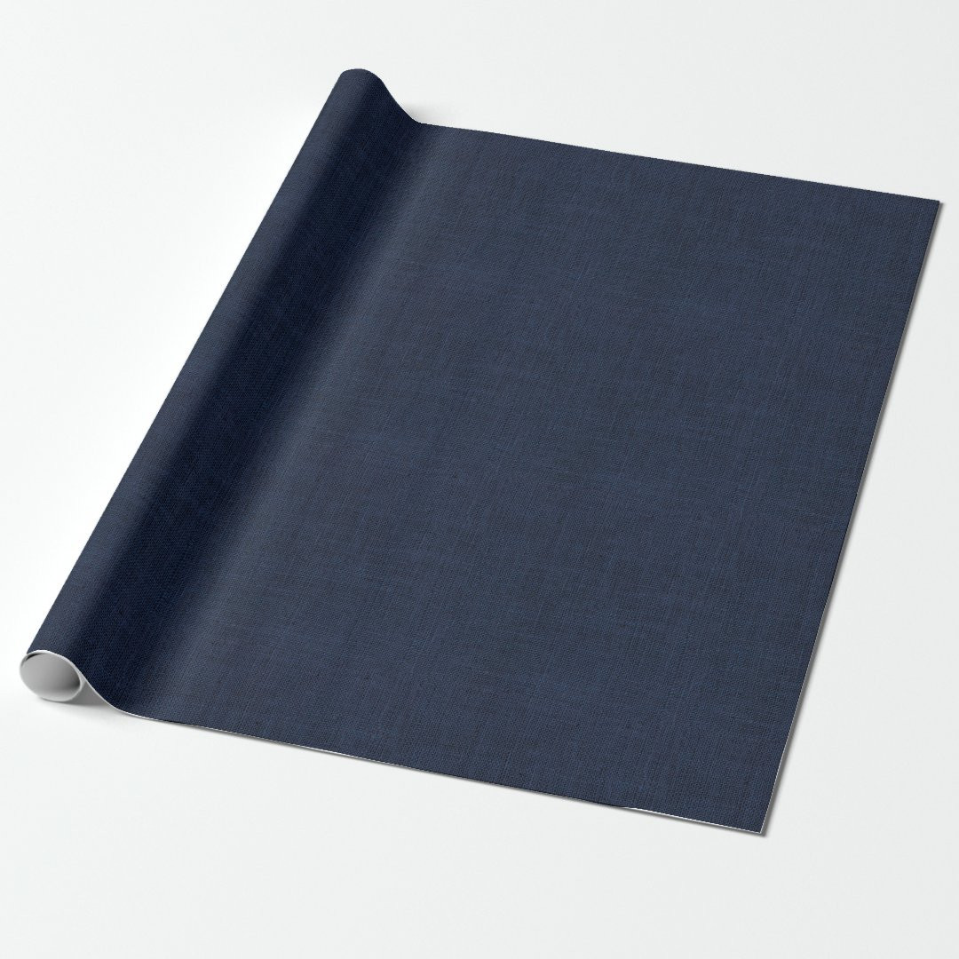 Navy Blue Burlap Texture Wrapping Paper | Zazzle | Zazzle