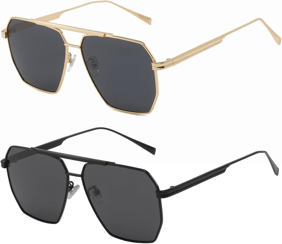 BUTABY Retro Sunglasses for Women Men Vintage Oversized Square Sun Glasses Classic Polarized Shad... | Amazon (US)