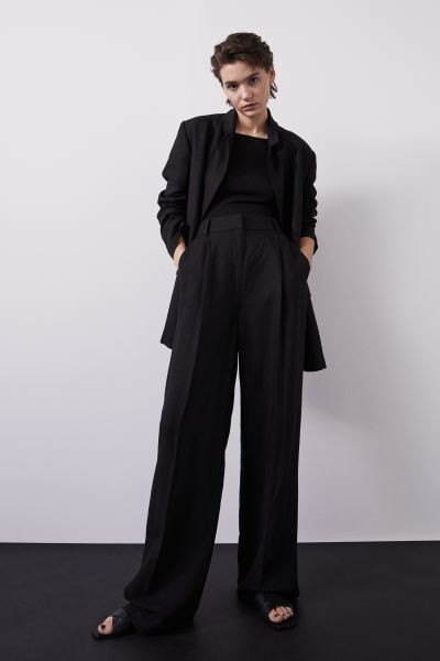Oversized linen-blend jacket | H&M (UK, MY, IN, SG, PH, TW, HK)