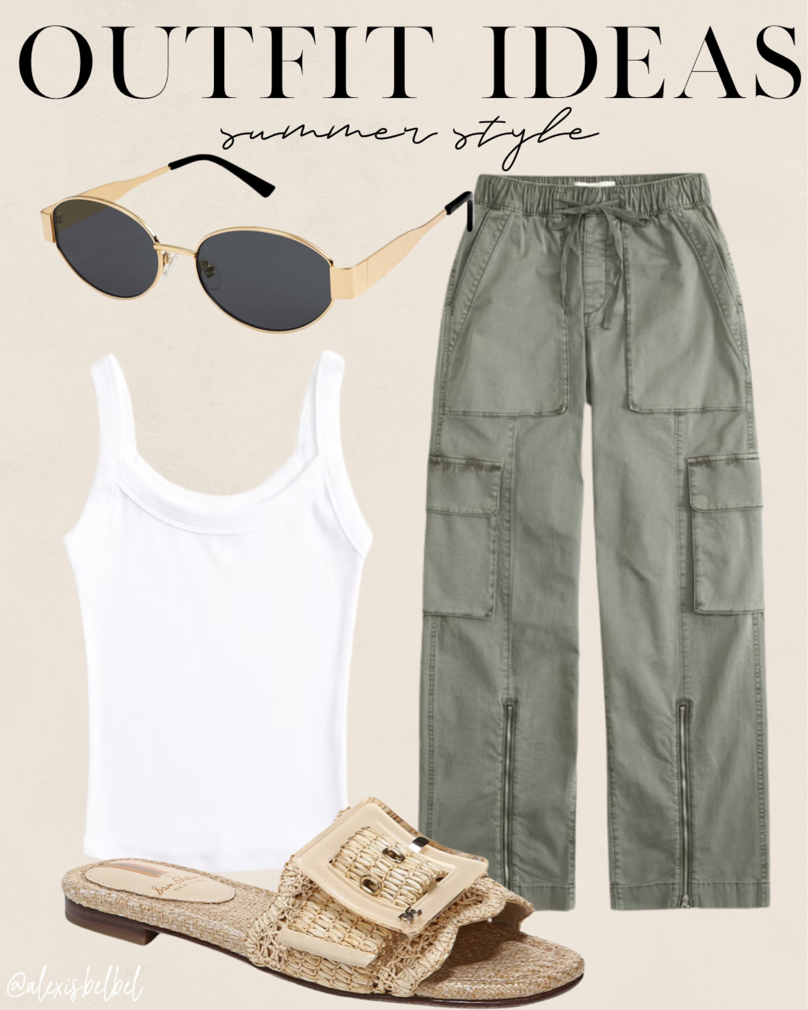 White tank size Xs cargo pants smallest size
Summer outfit idea 

#LTKFindsUnder100 #LTKFindsUnder50