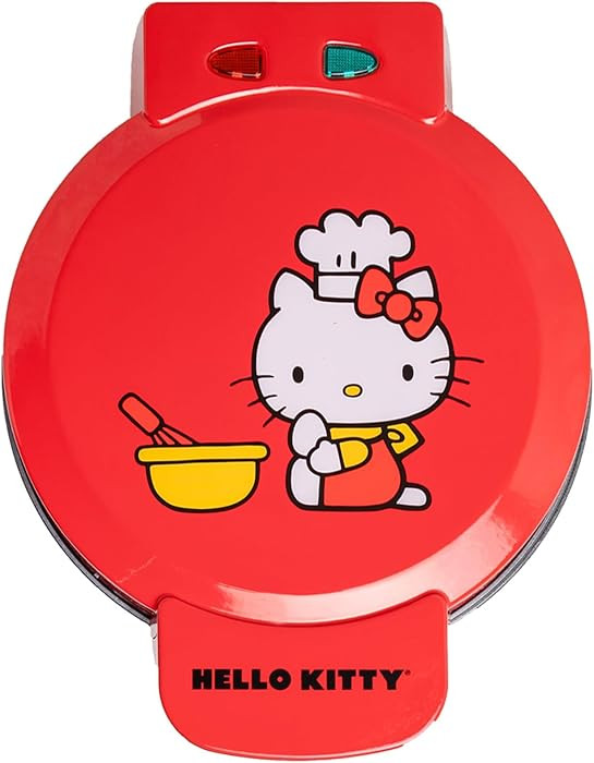 Uncanny Brands M\u00e1quina para hacer gofres rojos de Hello Kitty - Haz gofres de Hello Kitty - ... | Amazon (US)