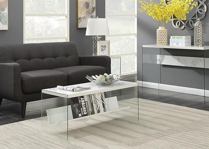 Convenience Concepts SoHo Coffee Table, Faux White Marble | Amazon (US)