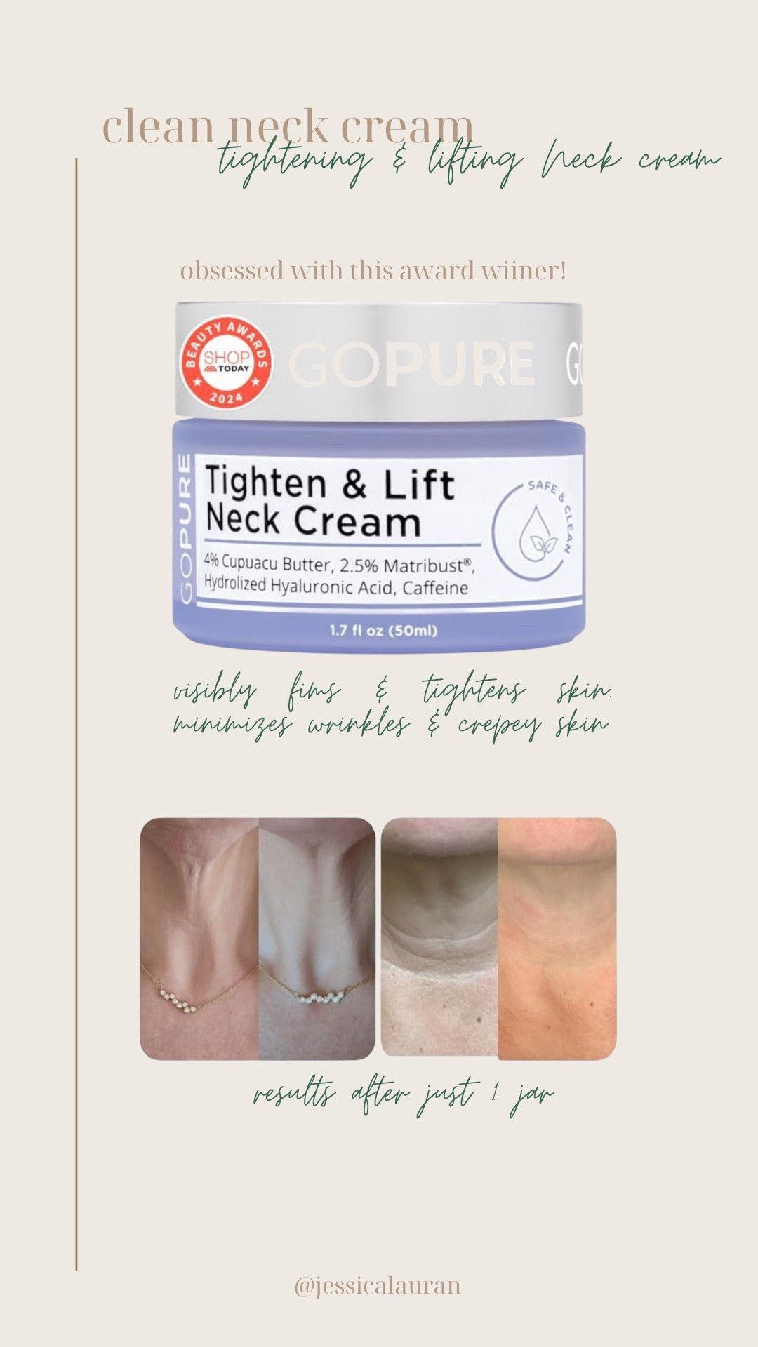 The BEST clean neck cream for aging gracefully and caring for your delicate neck and chest skin. I’m obsessed with this one! 

#LTKBeauty #LTKOver40 #LTKSaleAlert