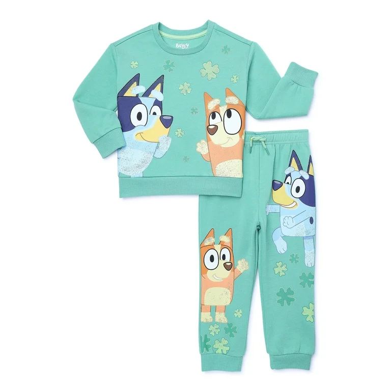 Bluey Toddler Girls St. Patrick's Day Pullover and Joggers Set, 2-Piece | Walmart (US)