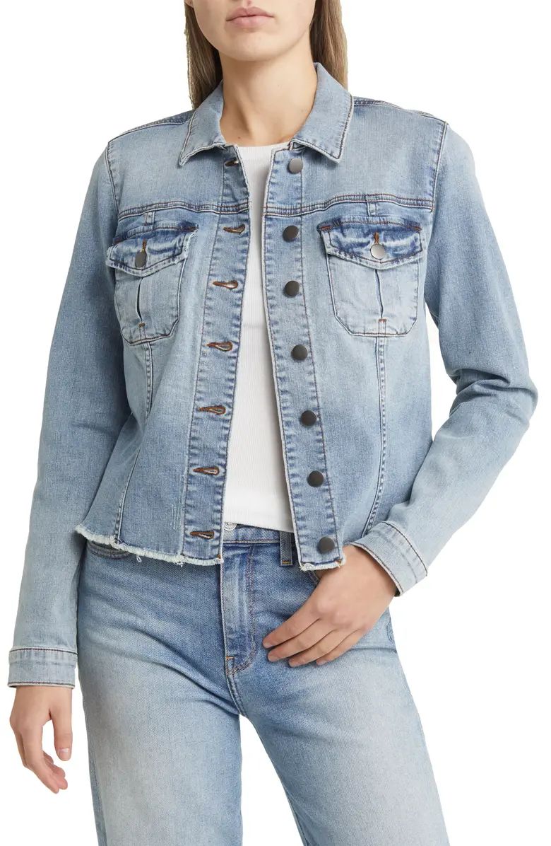 KUT from the Kloth Kara Frayed Denim Jacket | Nordstrom | Nordstrom