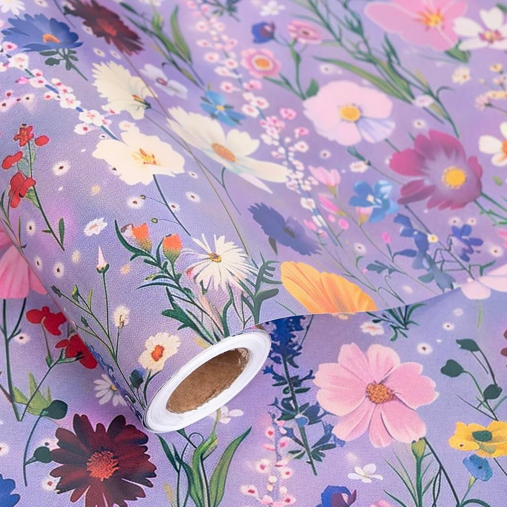 Dtiafu Wildflower Wrapping Paper Roll for Her Mom Women Girls - Floral Design Gift Wrap for Birth... | Amazon (US)