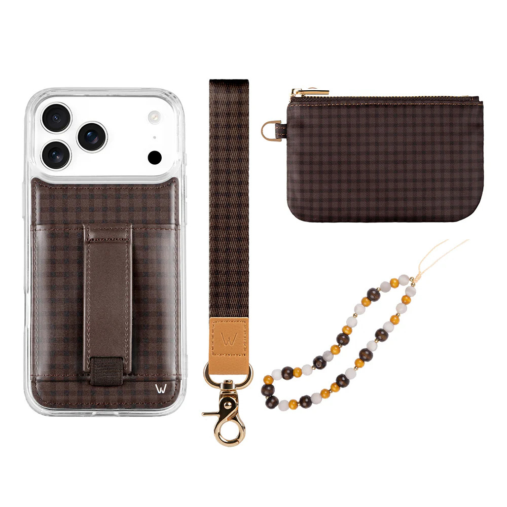 Cafe Gingham Walli Grip Bundle | Walli Cases