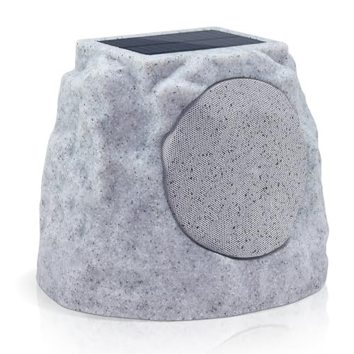 GGII Rock Speakers Outdoor Water-Resistant IP44, Multi-Sync Up to 100 Speakers, Solar-Powered Rock Speaker with Light for Patio Garden Party Pool Deck Yard Outside | Amazon (US)