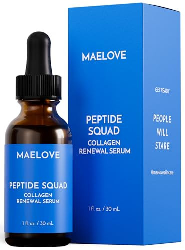 MAELOVE Peptide Squad Collagen Renewal Serum with Copper Peptides, Argireline, Matrixyl 3000 + Hyaluronic Acid and Niacinamide for Wrinkles, Fine Lines, and Skin Elasticity | Amazon (US)