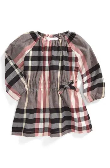 Infant Girl's Burberry Mini Kadyann Check Flannel Dress, Size 6M - Pink | Nordstrom