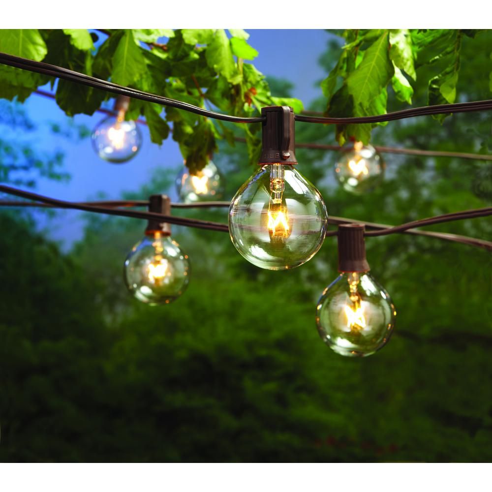 Hampton Bay 12-Light Large Cafe Clear String Lights NXT-1005 - The Home Depot | The Home Depot