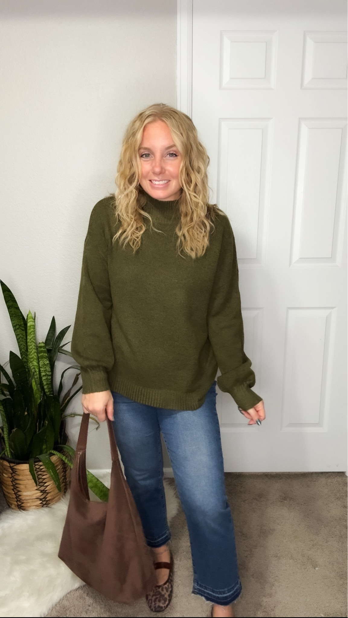 Green mockneck sweater with straight leg jeans, leopard print ballet flats, and faux suede bag





Amazon outfits, fall outfit inspo, outfit ideas, casual outfits amazon, amazon outfits every day, outfit ideas 2026, fall outfits, fall outfits Amazon, midsize fall outfit inspo, petite outfits for fall, Amazon fall fashion, casual fall style, trending fall fashion, September outfit ideas, autumn outfits

#LTKootd #LTKSaleAlert #LTKPetite