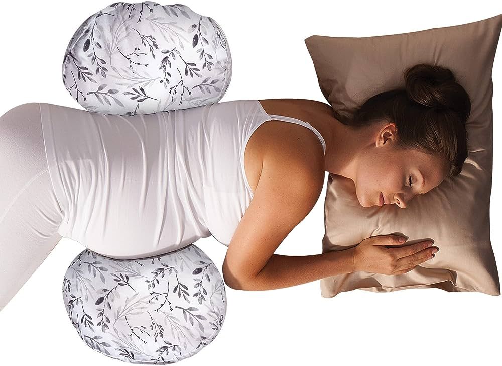 Boppy Side Sleeper Pregnancy Pillow with Removable Jersey Pillow Cover, Gray Falling Leaves, Comp... | Amazon (US)