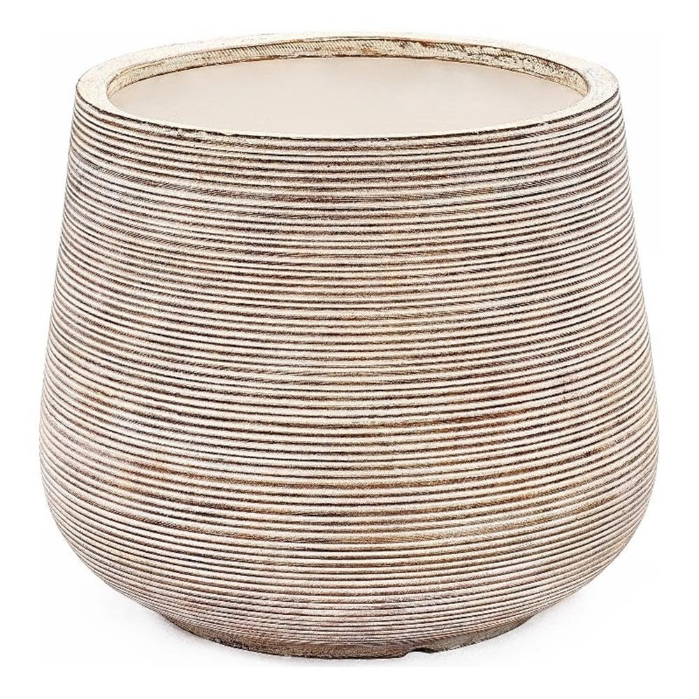 LuxenHome 17.32" Dia Round Plant Pots, Indoor Outdoor Large Planters with Drainage Holes and Rubb... | Amazon (US)