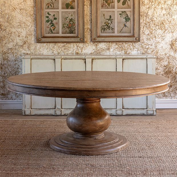 Classic Round Pedestal Dining Table | SHIPS FREE | Antique Farm House