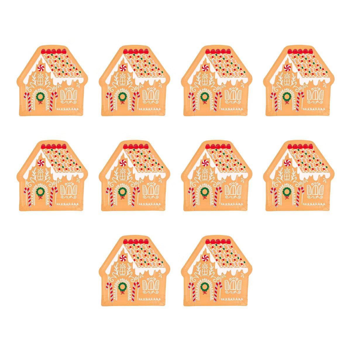 10ct Christmas Gingerbread Shaped Dinner Plates - Spritz™ | Target