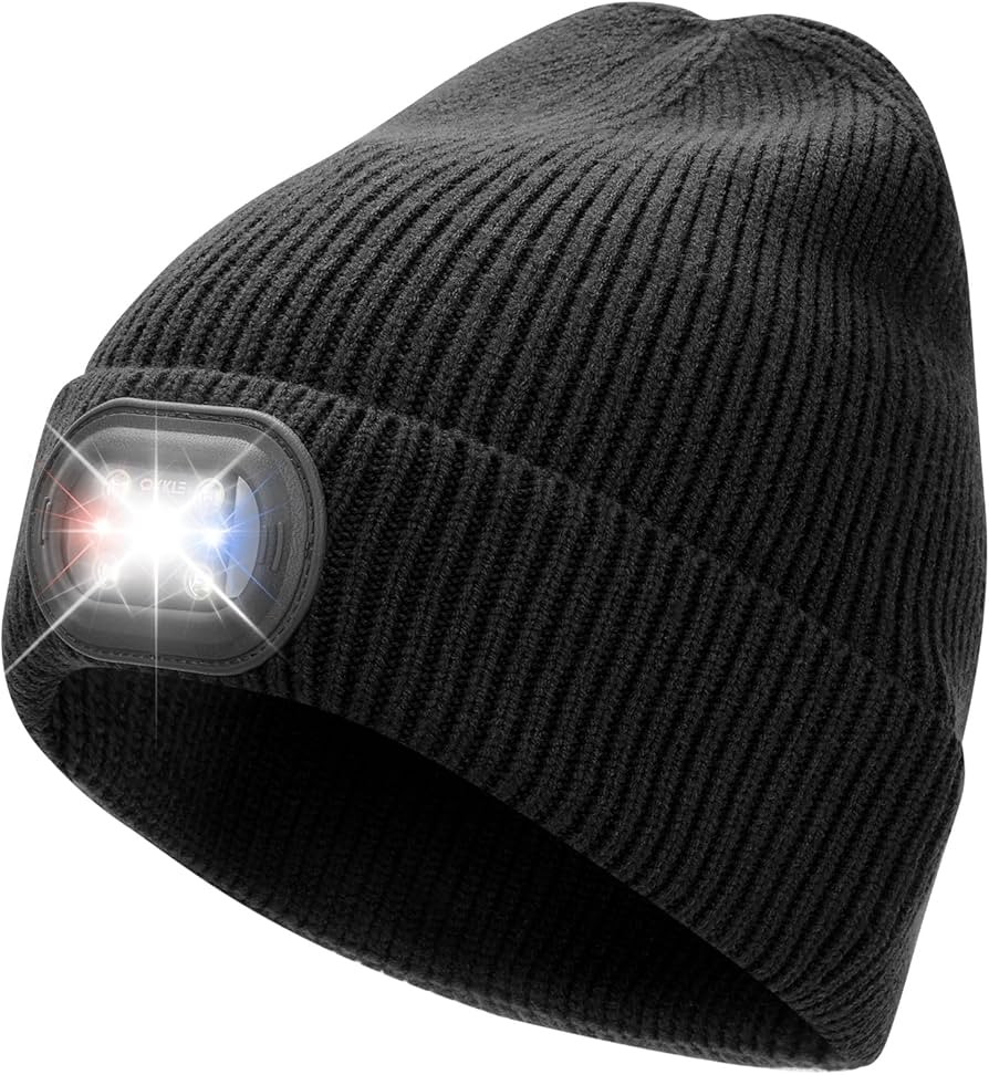 Unisex LED Beanie with Light, USB Rechargeable Headlamp Hat, Winter Gifts for Men Women Husband H... | Amazon (US)
