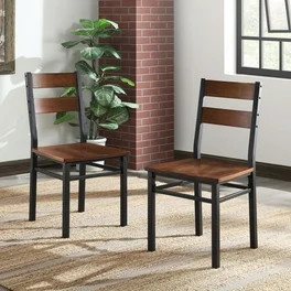 Better Homes & Gardens Springwood Wishbone Chair 2 Pack, Black Color, Steel Frame, Natural Color ... | Walmart (US)