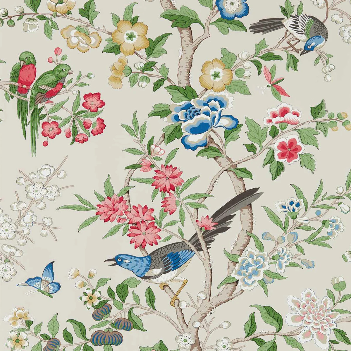 Sanderson Chinoiserie Hall Linen/ Chintz Wallpaper | DecoratorsBest