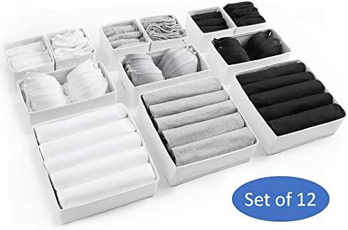 Large Drawer Organisers set of 12 White Drawer Dividers for Home Clothes Storage Underwear Organi... | Amazon (UK)
