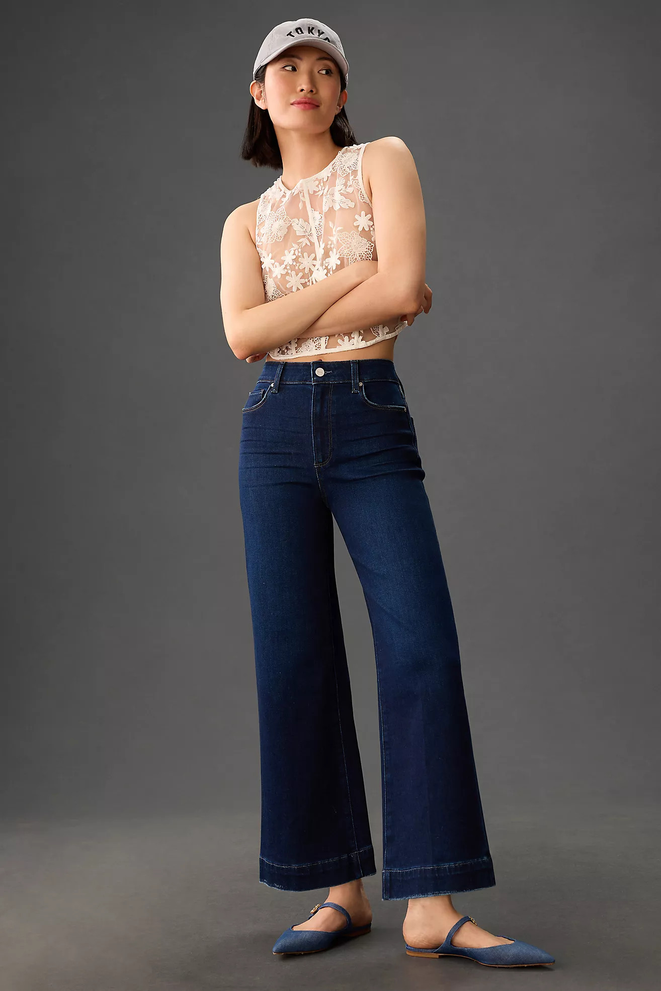 Paige Anessa High-Rise Wide-Leg Crop Jeans | Anthropologie (US)