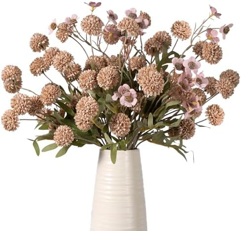 8PCS Fake Flowers Artificial Chrysanthemum Faux Mums Matching 2PCS Rose Red Daisy Faux Flowers fo... | Amazon (US)