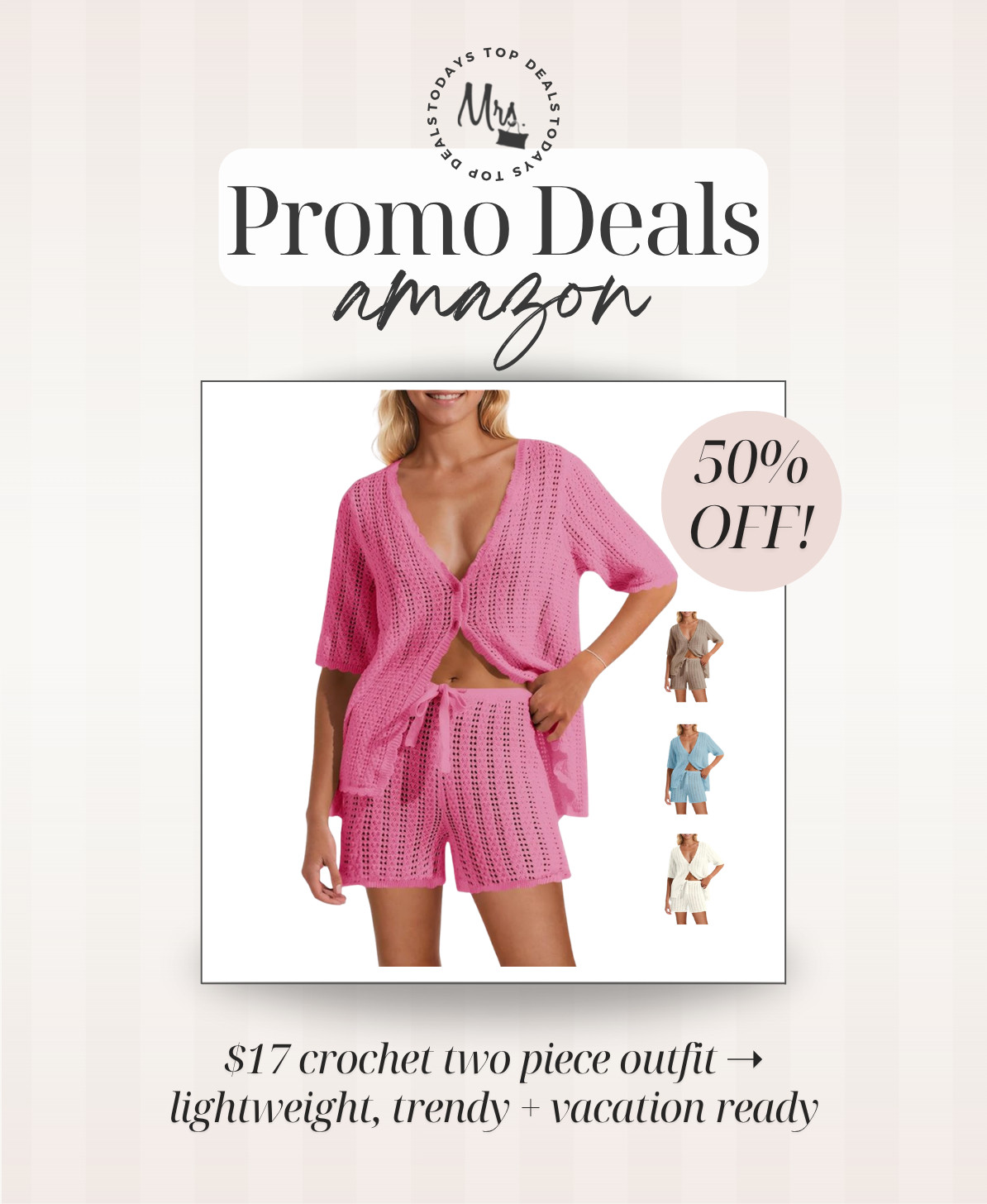 $17 crochet two piece outfit ➝ lightweight, trendy + vacation ready 

 #LTKootd #LTKSeasonal #LTKSaleAlert