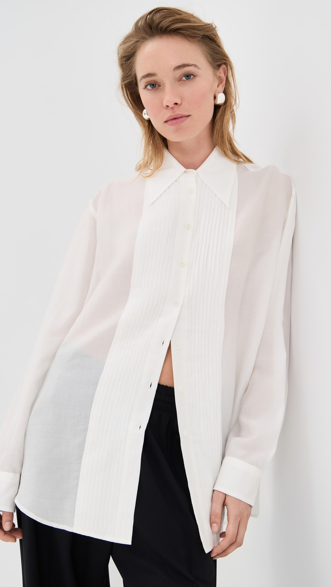 Silk Voile Easy Pintucked Shirt | Shopbop